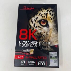 Rocketfish 4ft 8K Ultra High Speed HDMI Cable 48Gbps 4K/10K Dynamic HDR